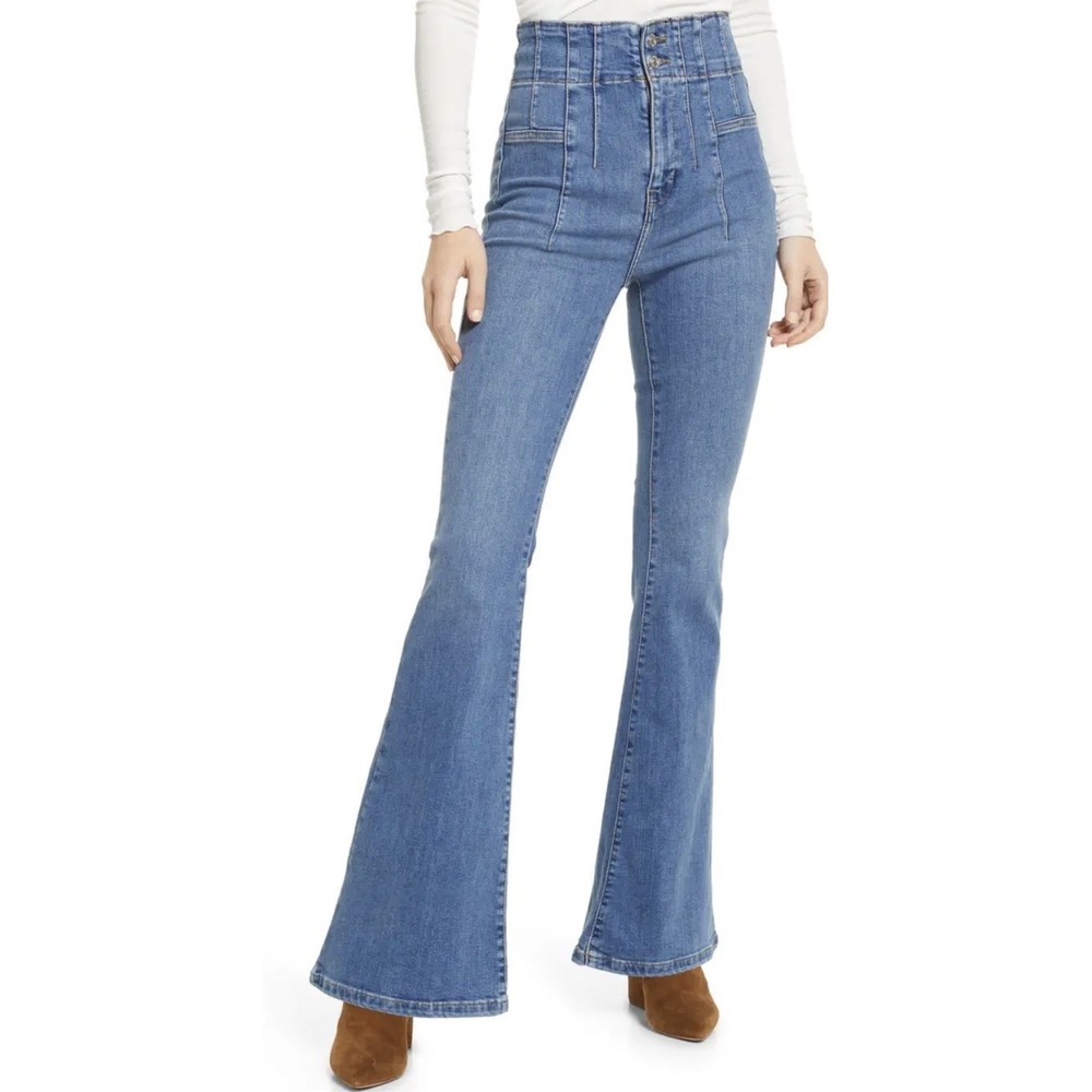 Free People We the Free Jayde Flare Jeans 70s Flare NWT sunburst blue